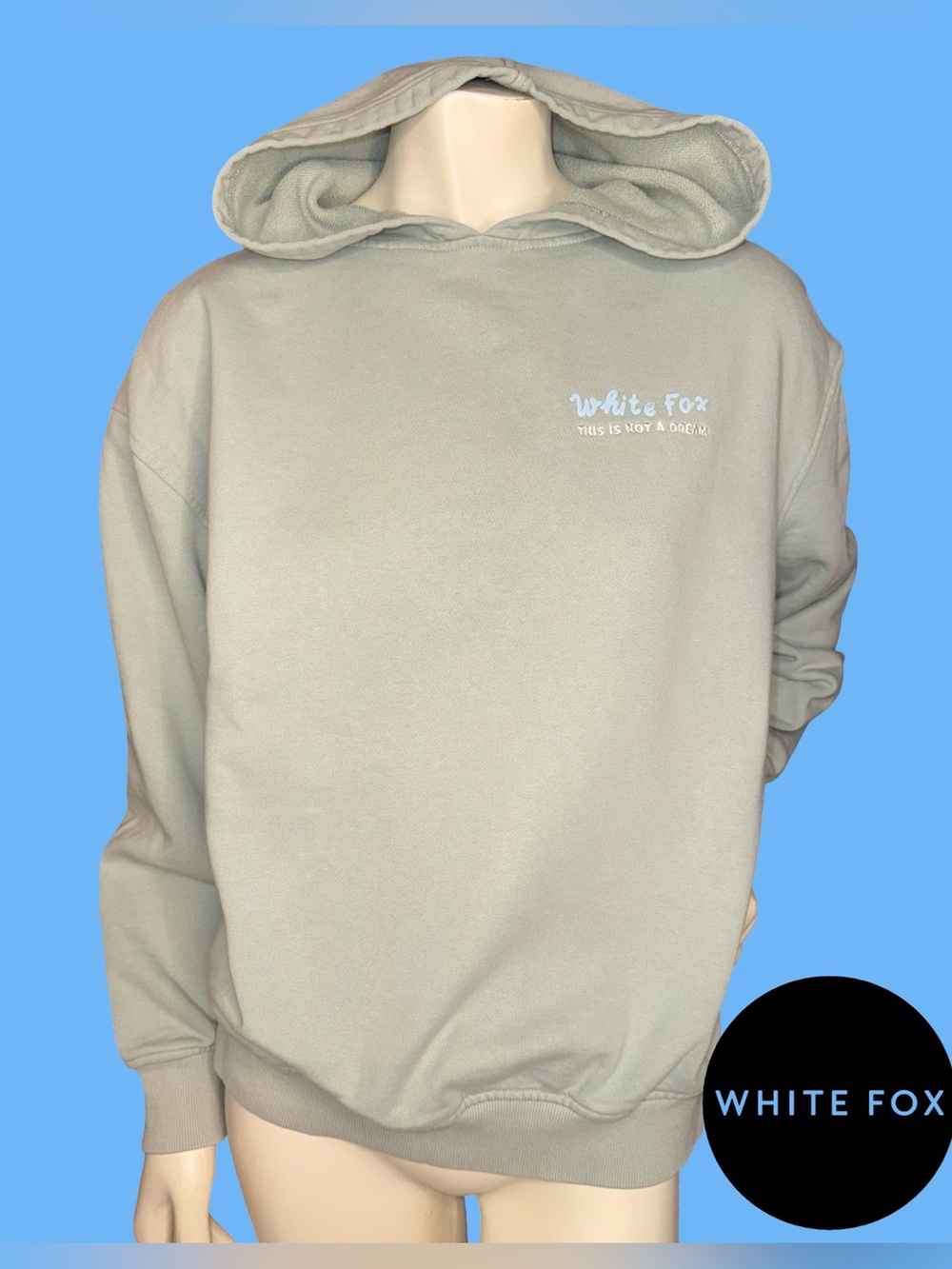 White Fox Boutique "This Is Not A Dream" Oversized Hoodie Sage Green Size M/L